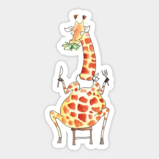 Giraffe - eat your greens Sticker